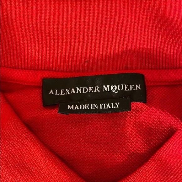 Alexander McQueenRed Polo Shirt sz large - Picture 3 of 6